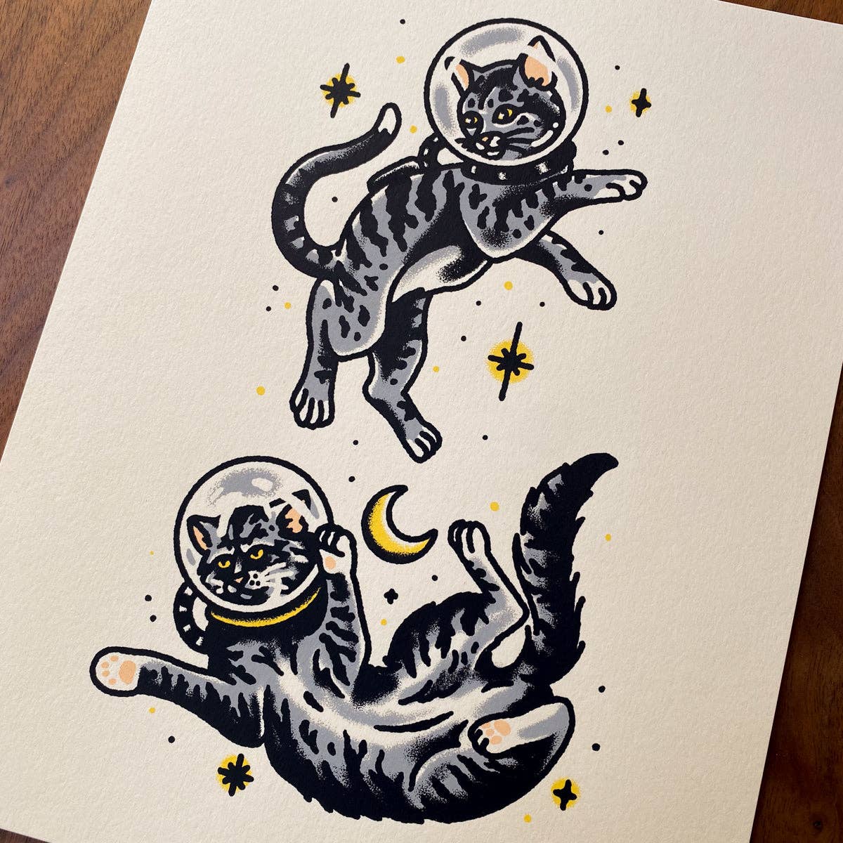 Astrocats -  Space Cats 8x10in Silkscreen Print