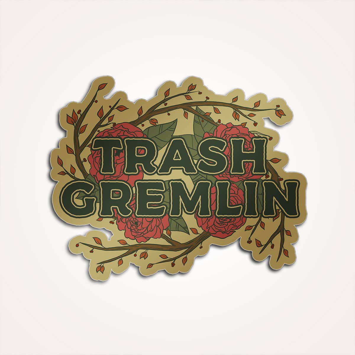 Trash Gremlin - Floral - Sticker