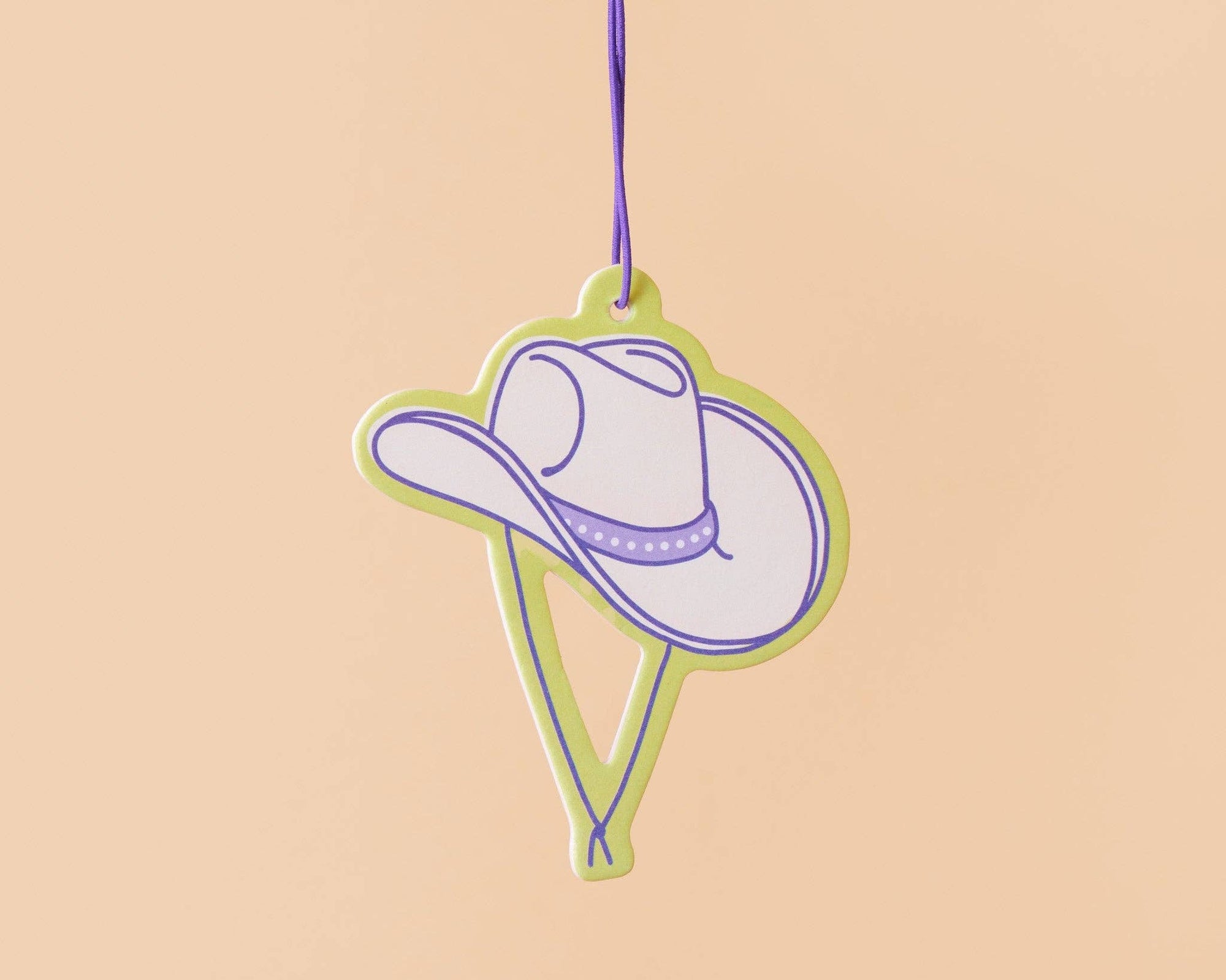 Cowgirl Hat Air Freshener - Green Apple