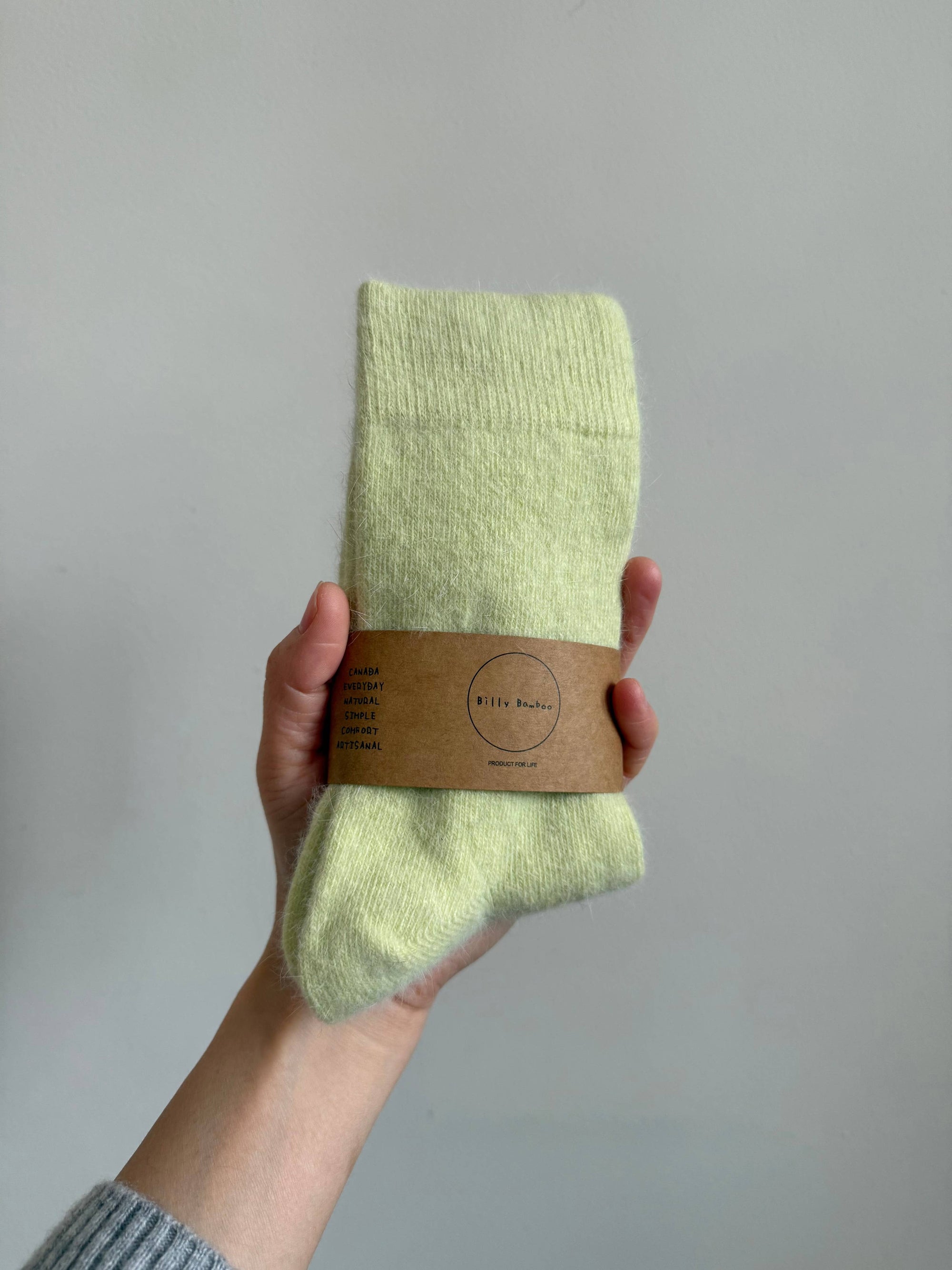 FLUFFY ANGORA SOCKS - crystal bright