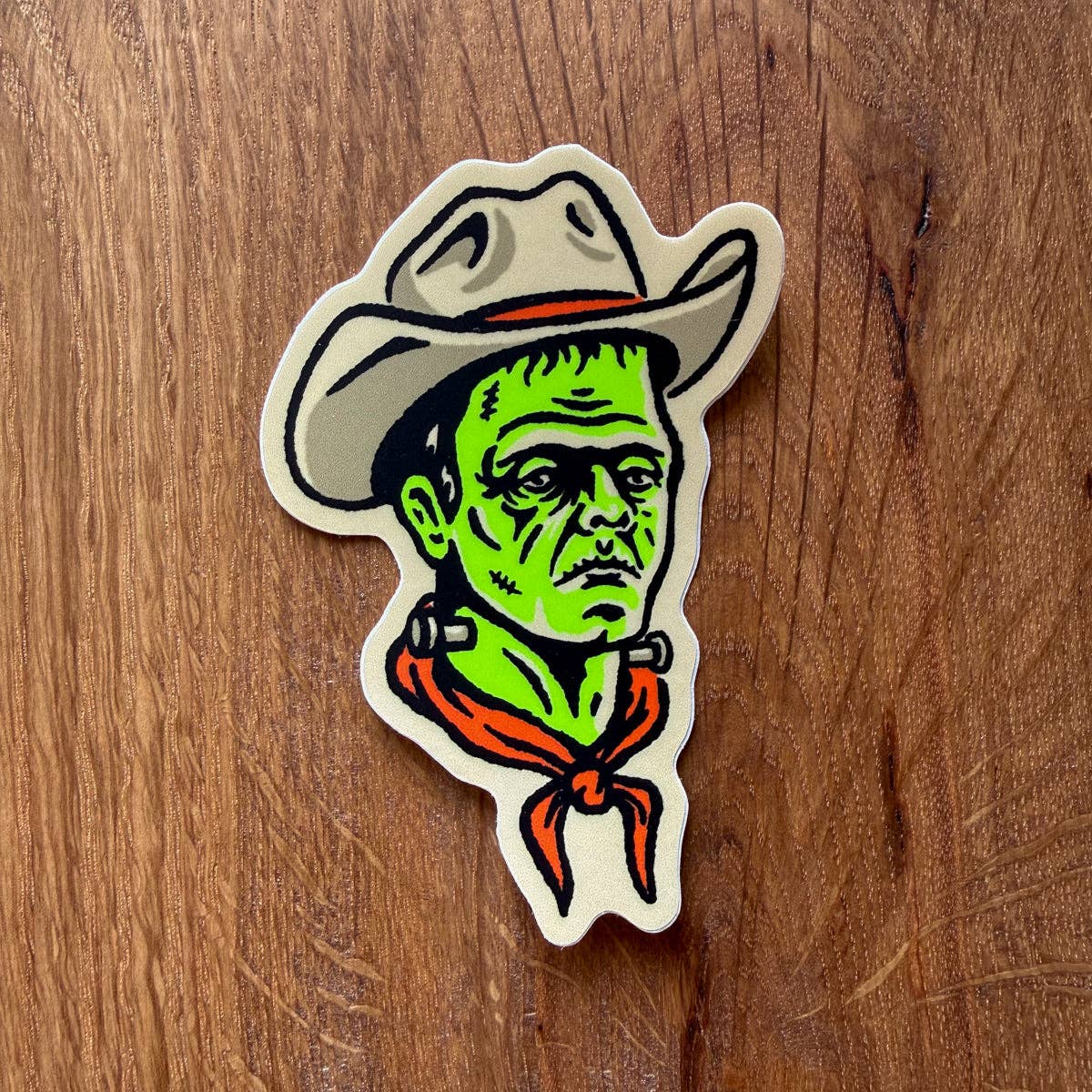 Frank the Cowboy 3 Inch Matte Vinyl Frankenstein Sticker