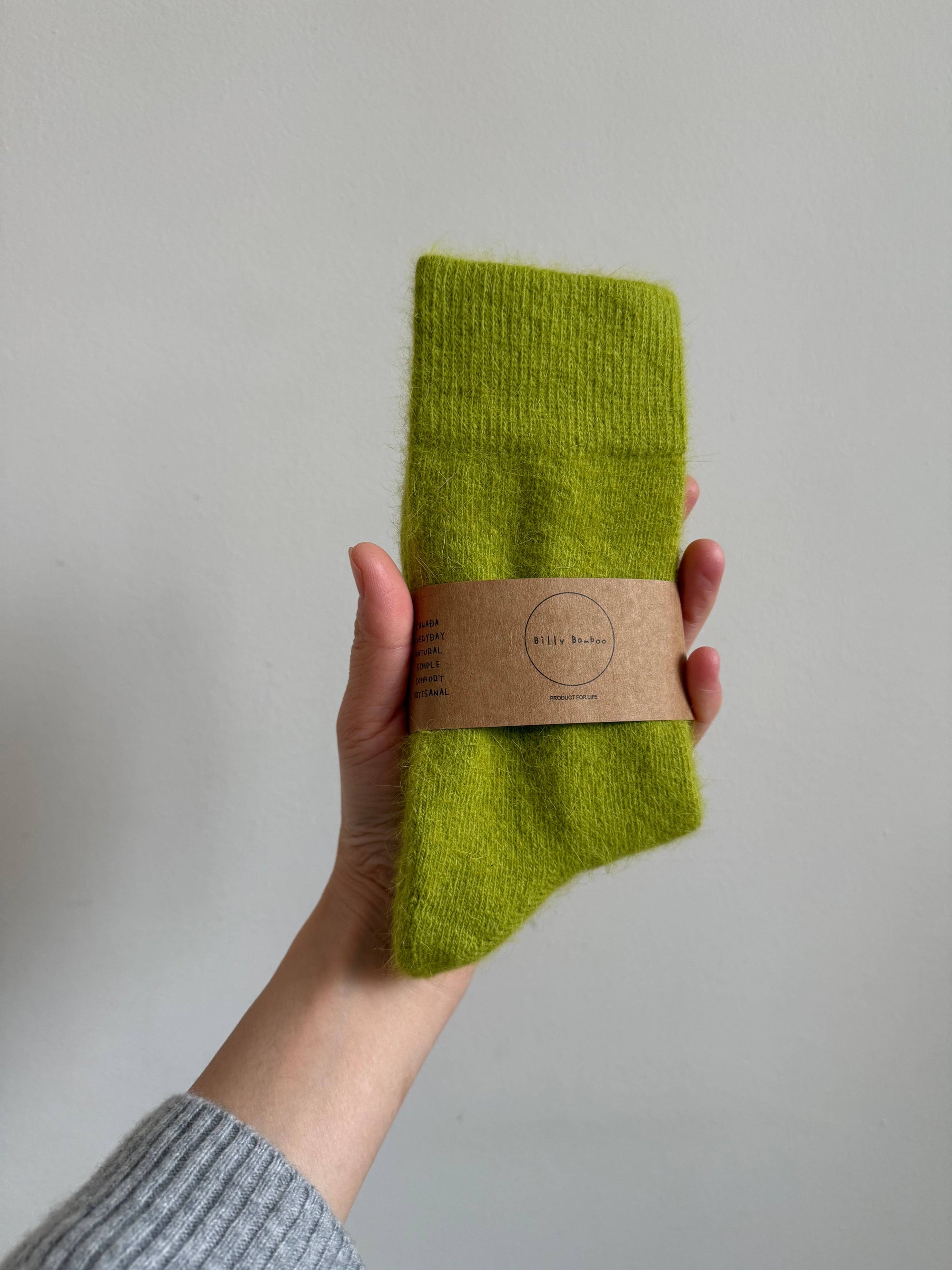FLUFFY ANGORA SOCKS - crystal bright