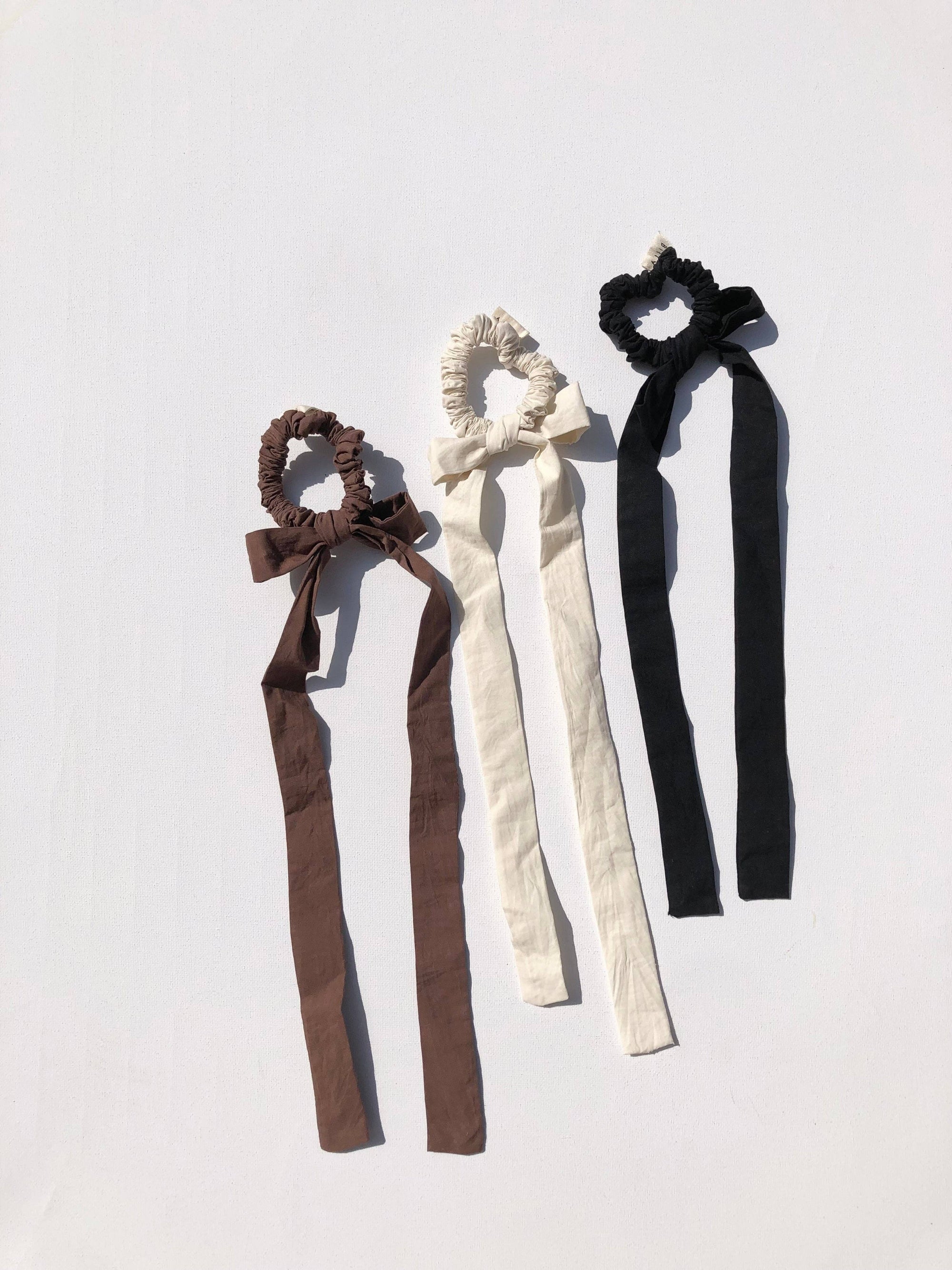 Cotton Poplin Bow Scrunchies