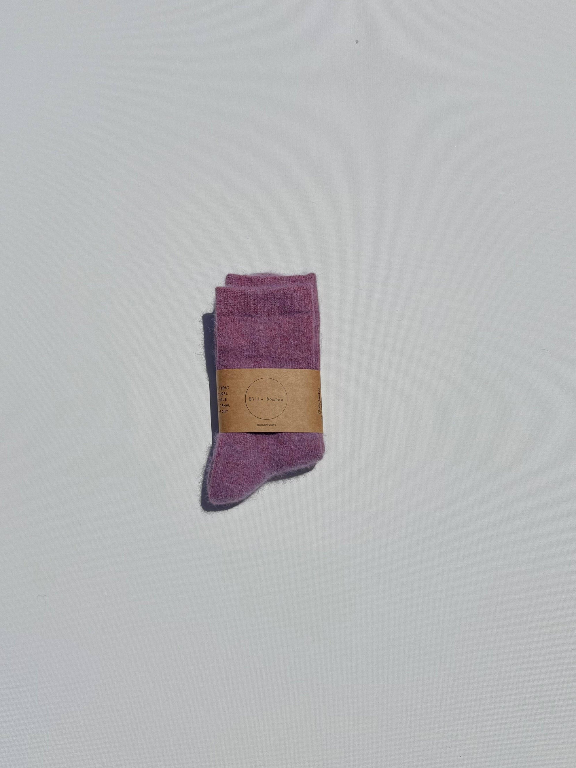 FLUFFY ANGORA SOCKS - crystal bright