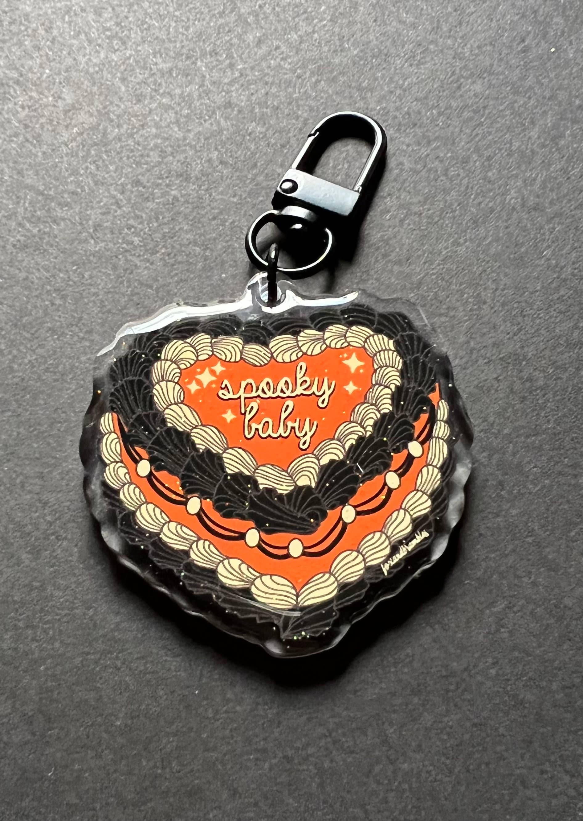 Spooky Baby Vintage Heart Cake Keychain