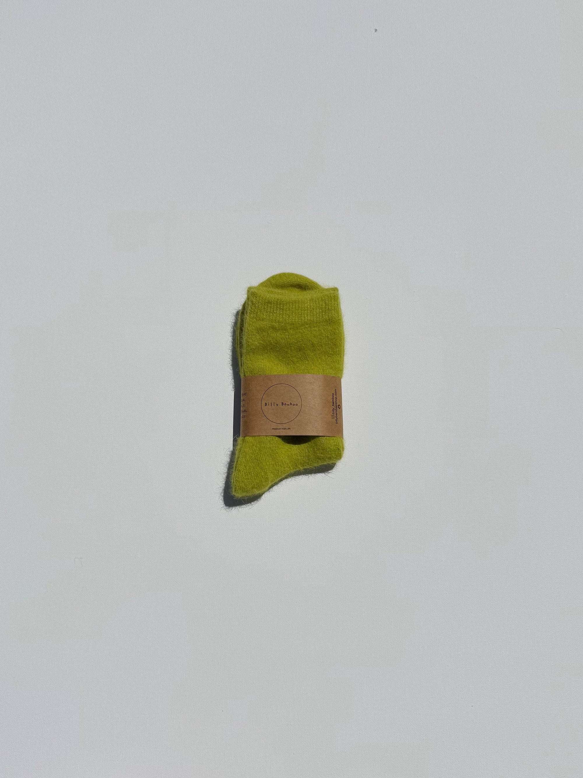 FLUFFY ANGORA SOCKS - crystal bright