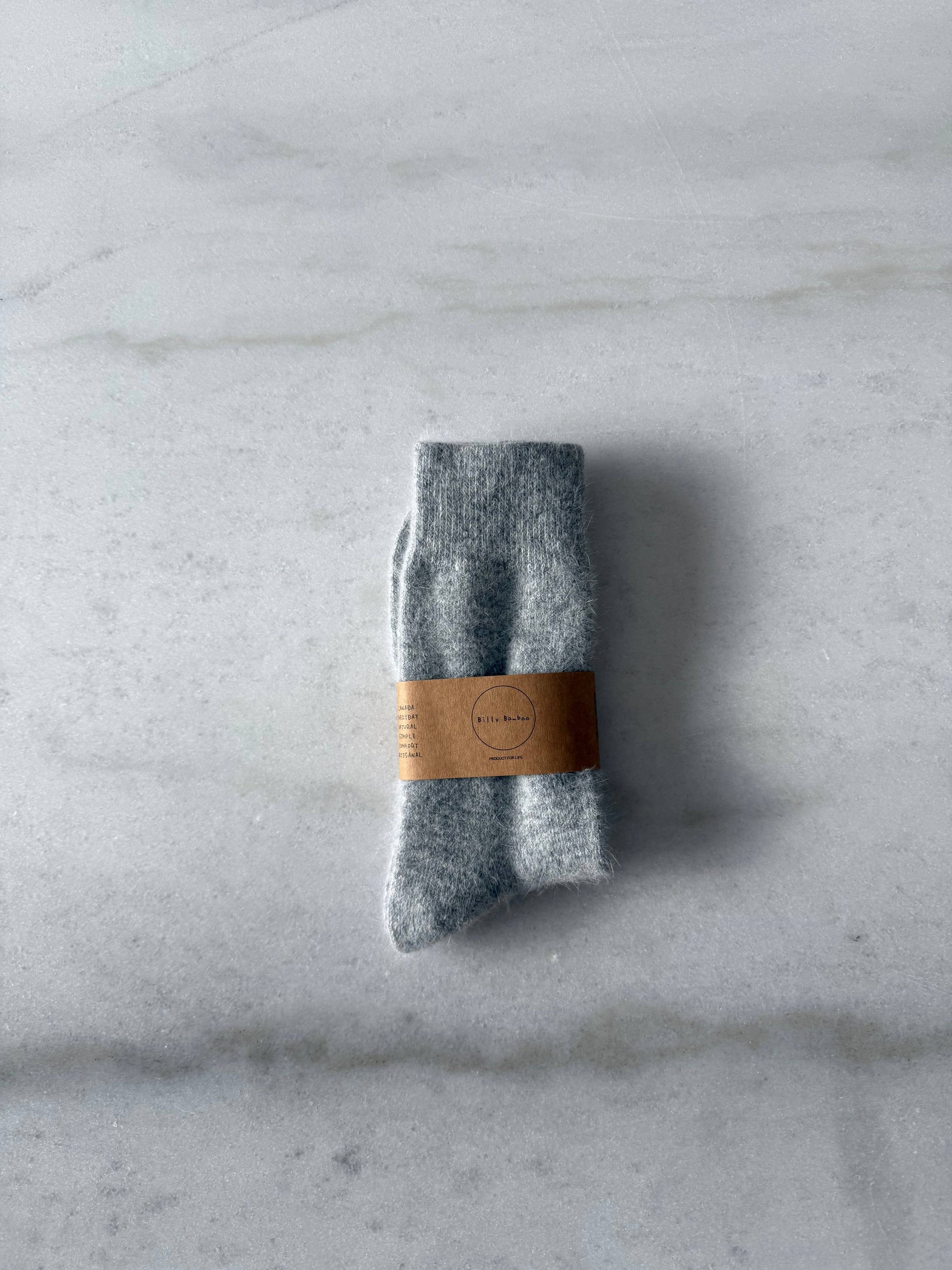 FLUFFY ANGORA SOCKS - crystal bright