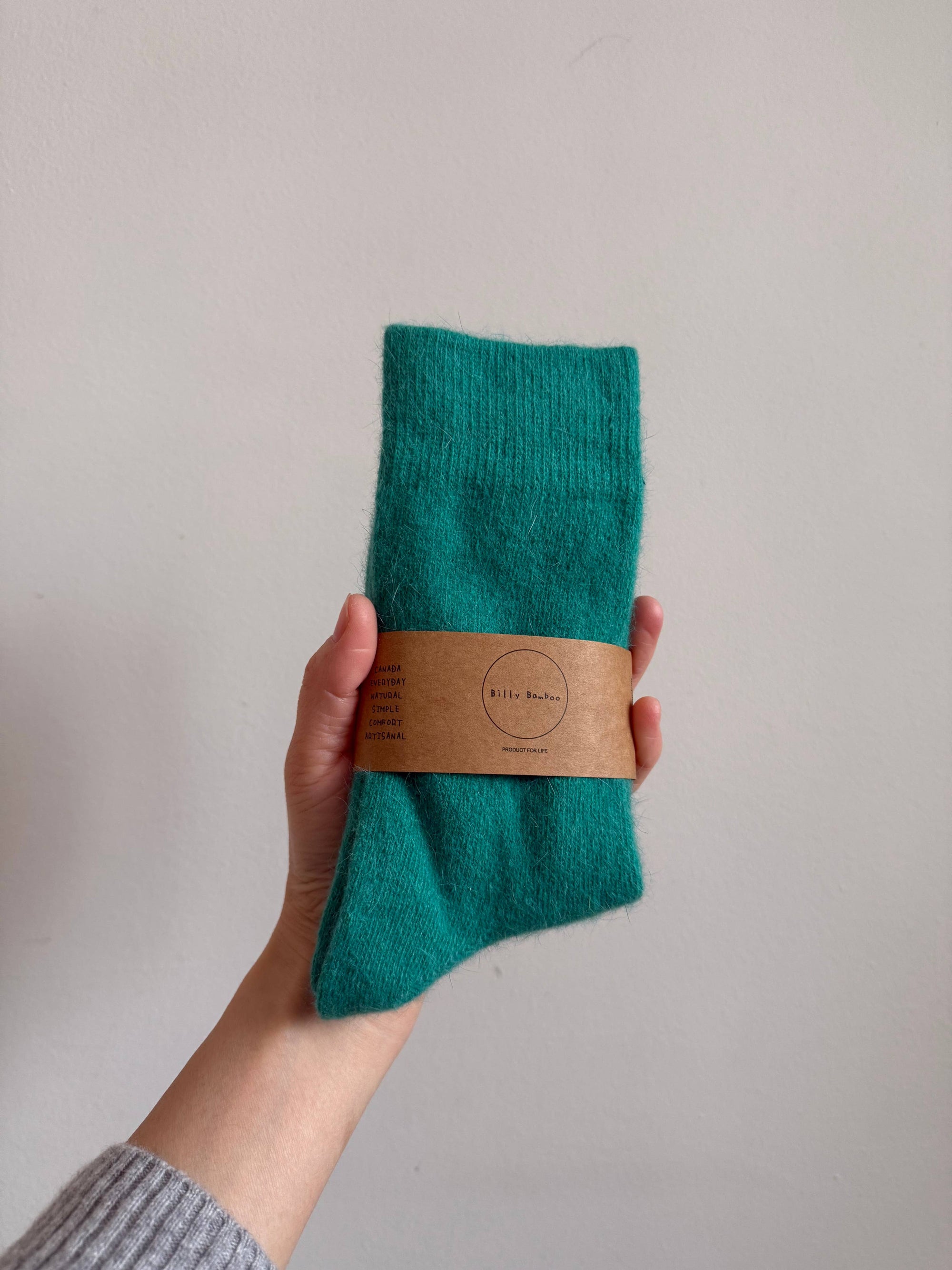 FLUFFY ANGORA SOCKS - crystal bright