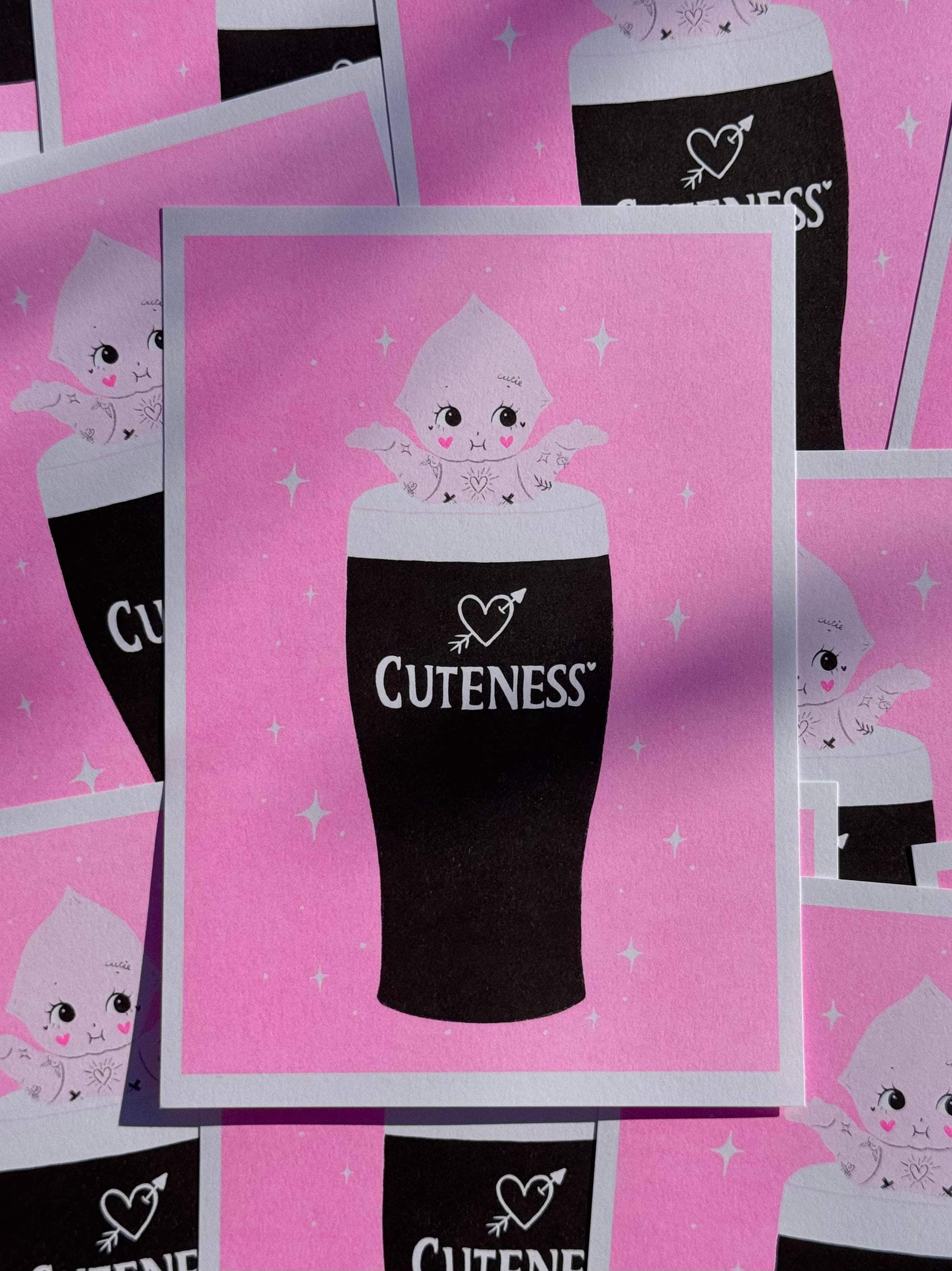 Kewpie Cuteness Pint A5 Risograph Print
