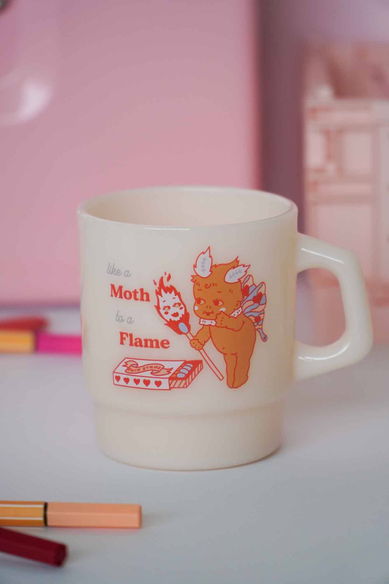 "Moth to a Flame" Vintage Diner Glass