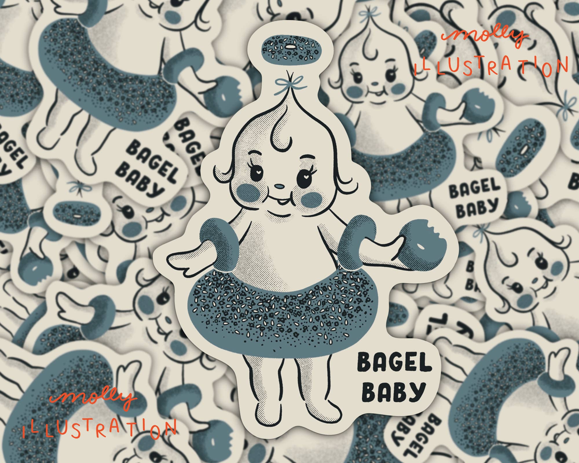 Bagel Baby Kewpie Cartoon Sticker Waterproof Vinyl Sticker