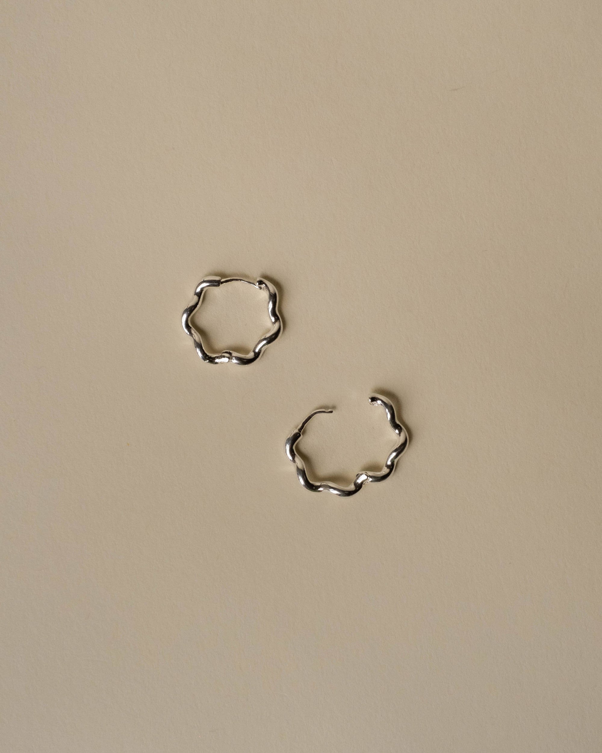 Elsie Twist Hoops - Silver