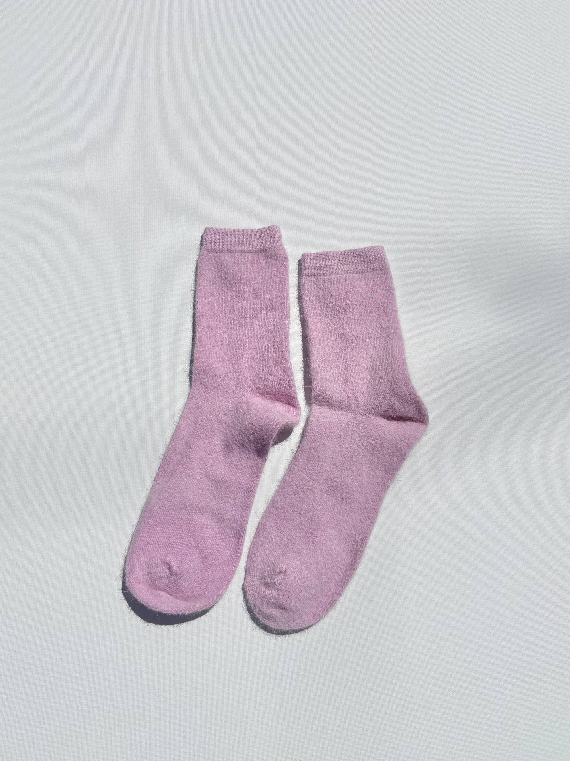 FLUFFY ANGORA SOCKS - crystal bright