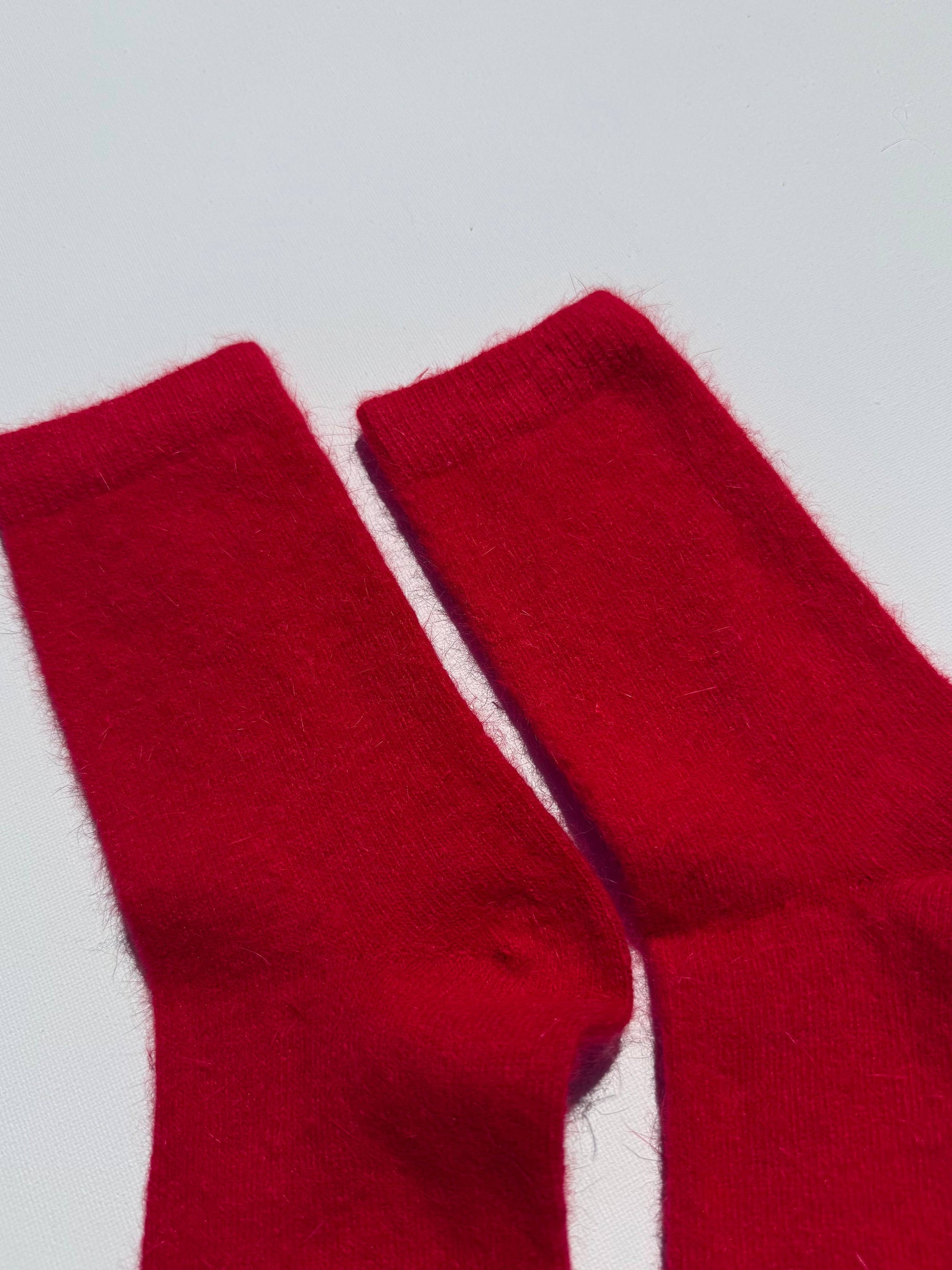 FLUFFY ANGORA SOCKS - crystal bright