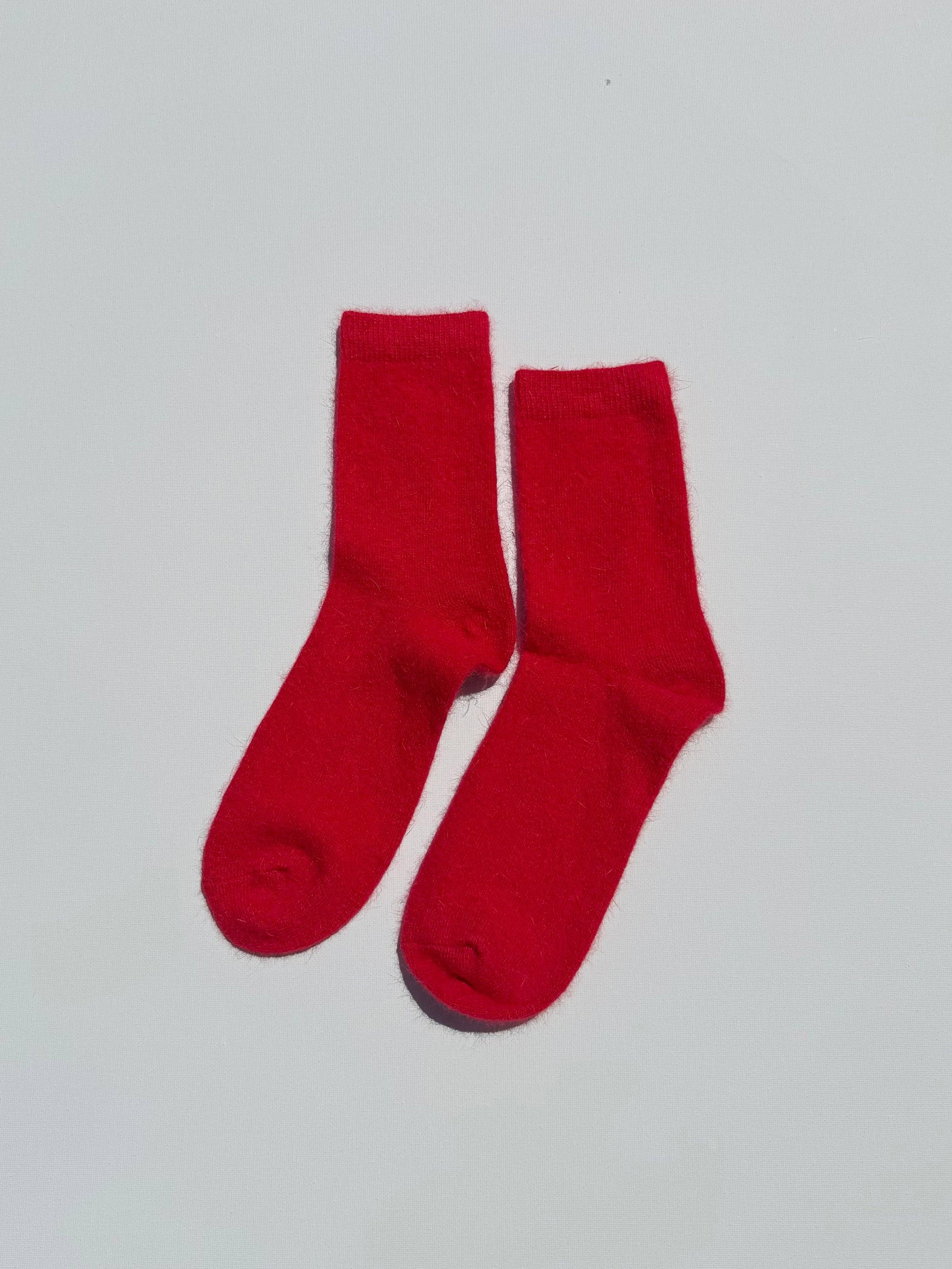 FLUFFY ANGORA SOCKS - crystal bright