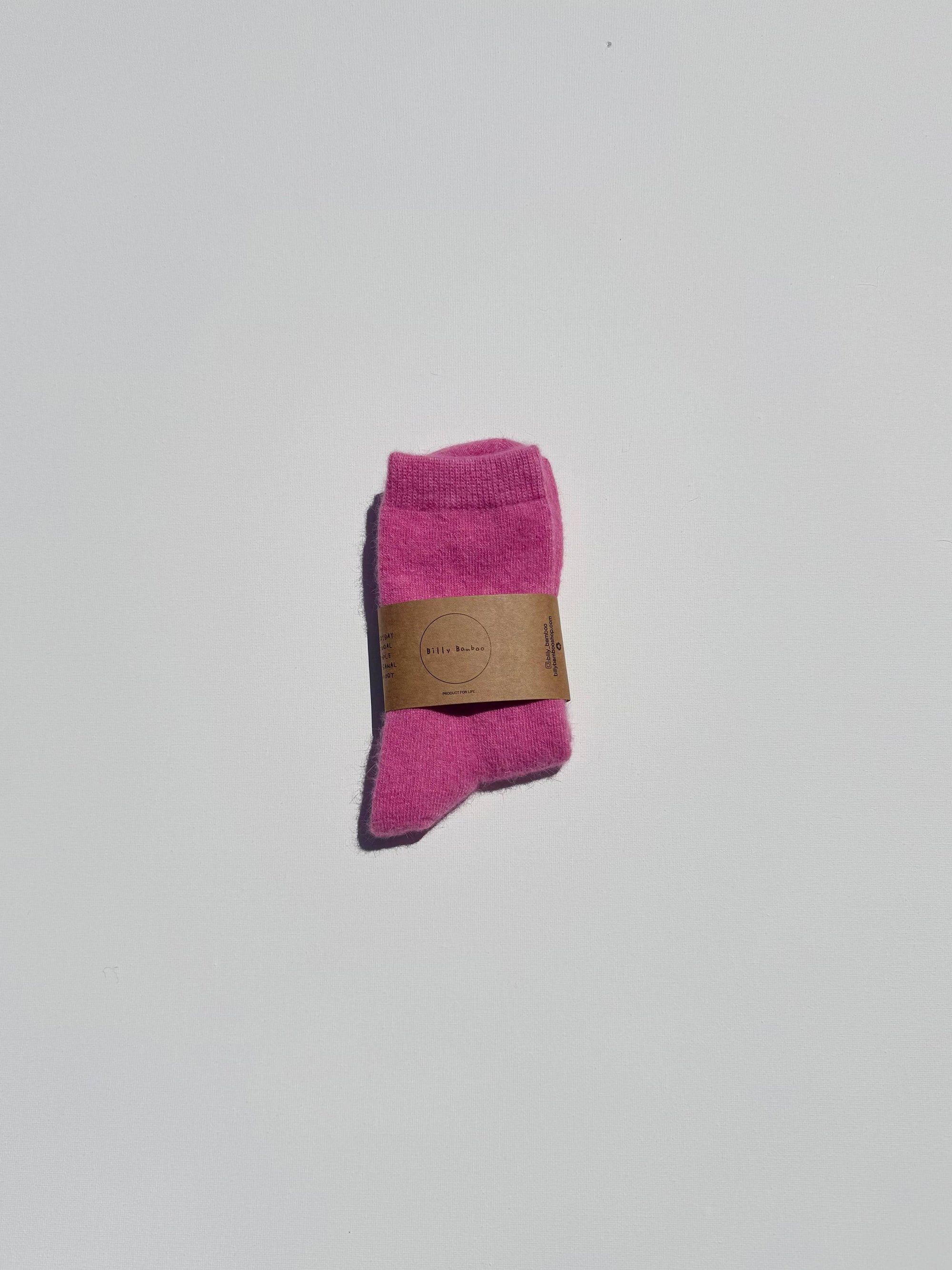 FLUFFY ANGORA SOCKS - crystal bright