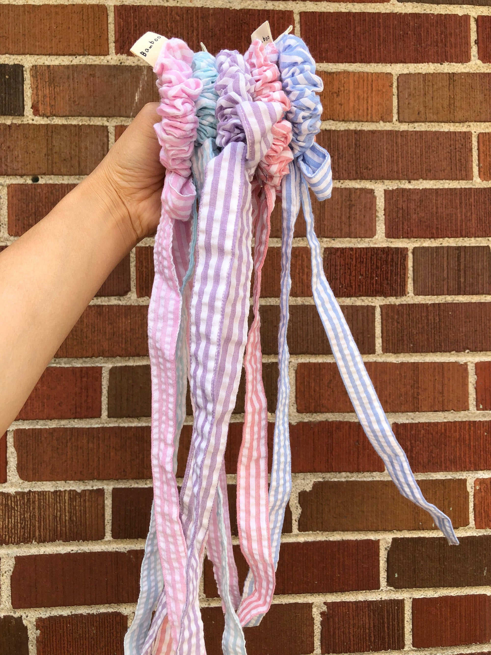 Stripe Bow Scrunchies