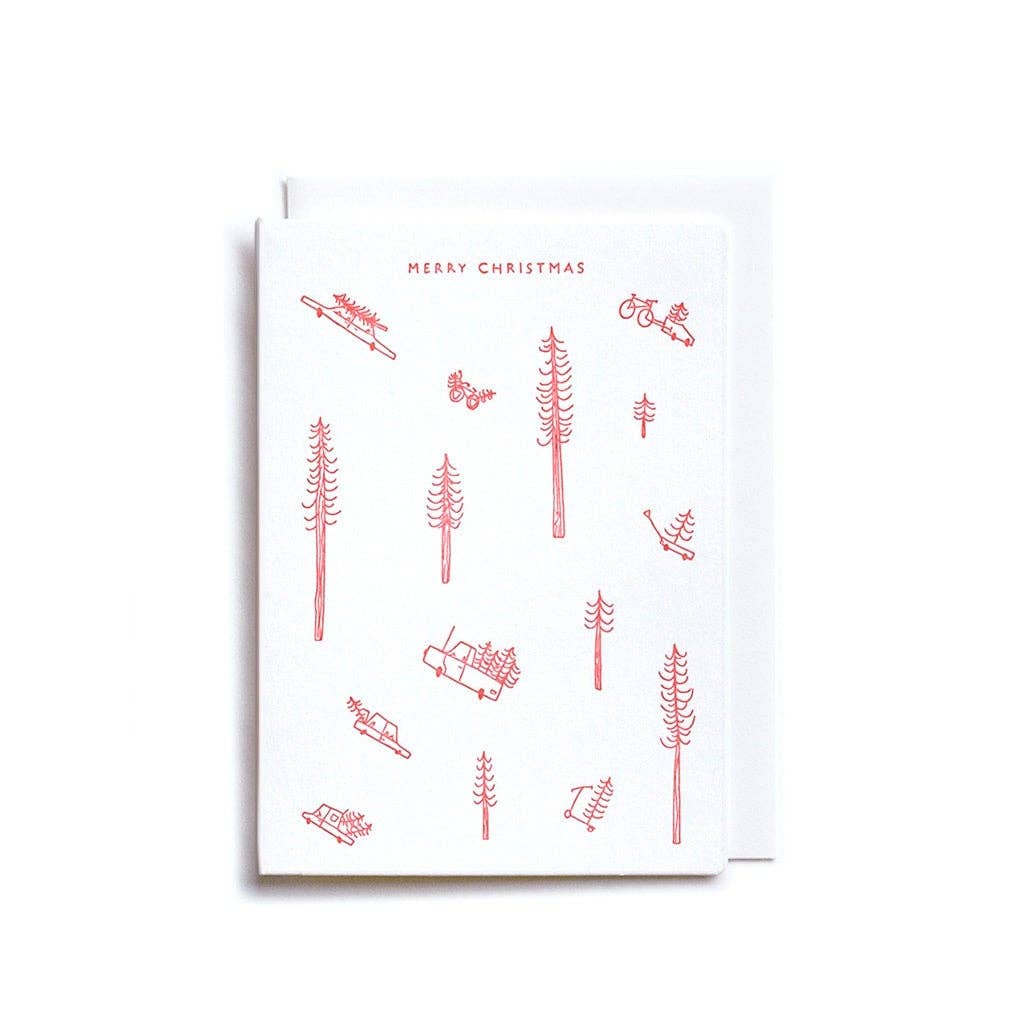 Tree Farm | Merry Christmas | Letterpress Cards Set of 5
