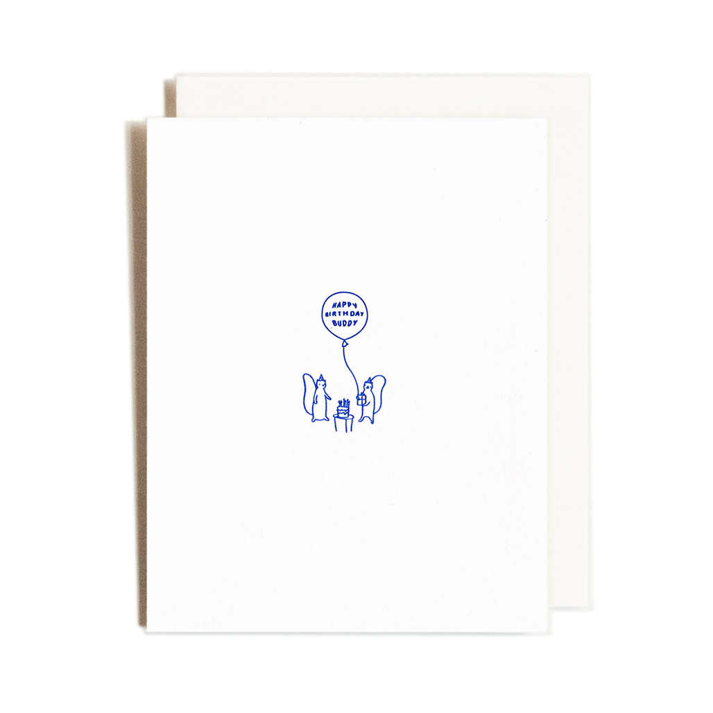 Birthday Buddy | Squirrel Friends | Lettepress Card