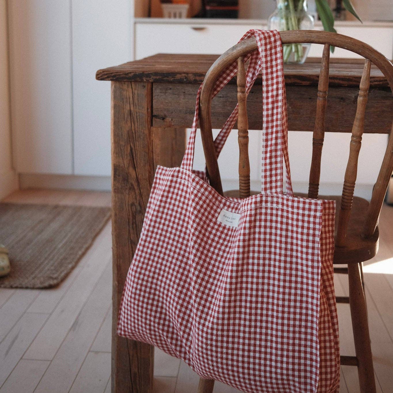 Organic cotton tote bag - Gingham collection