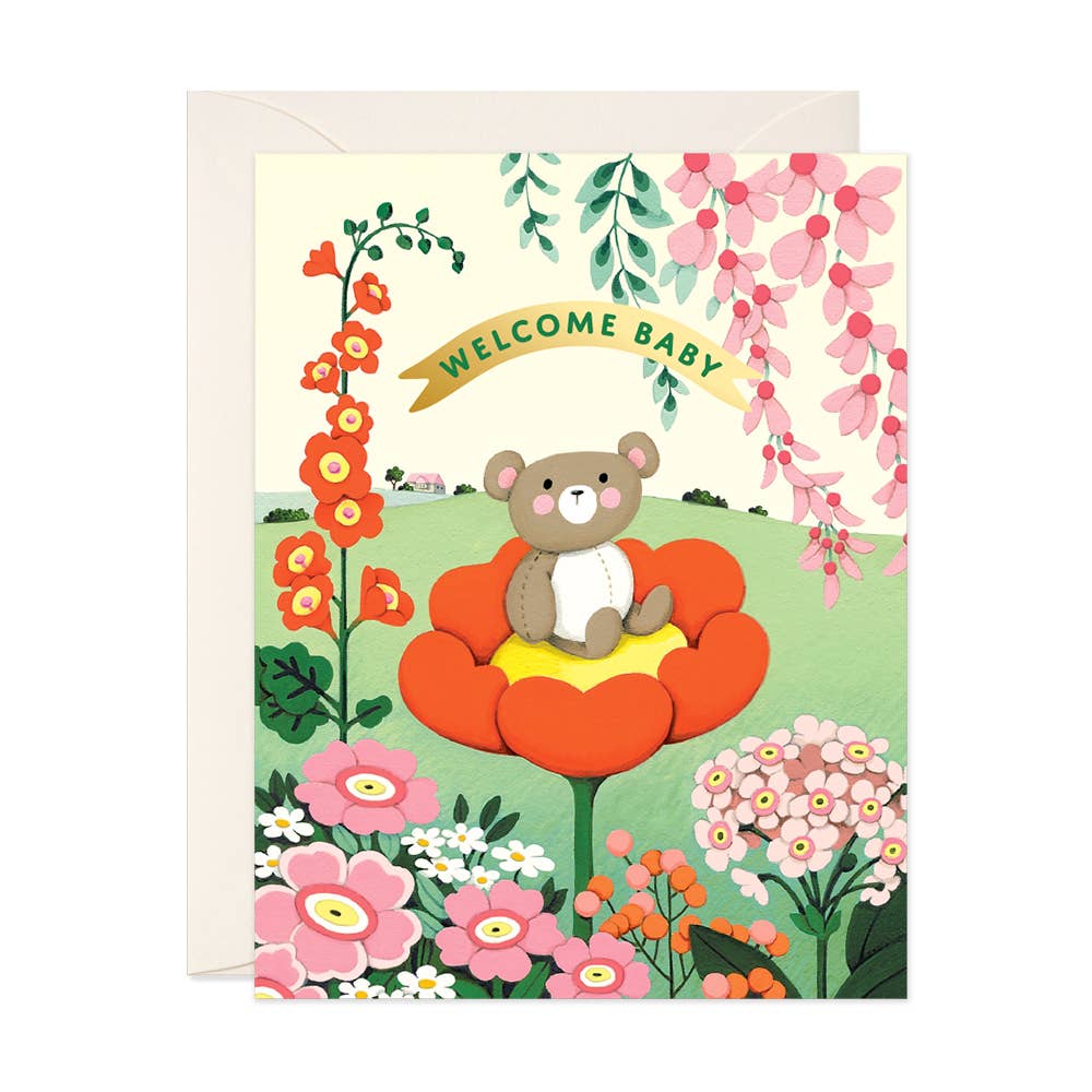 Welcome Baby Teddy Bear Card