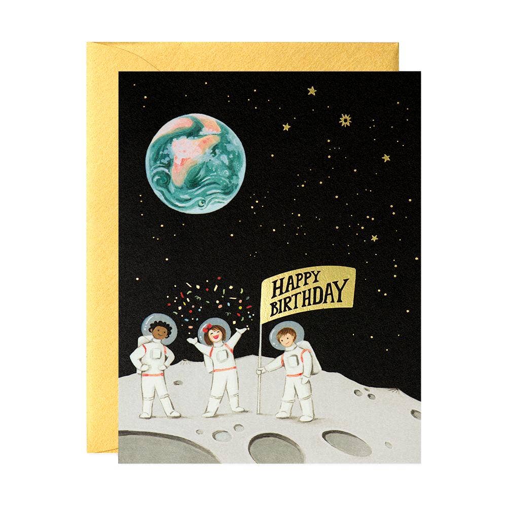 Astronauts Happy Birthday Greeting Card