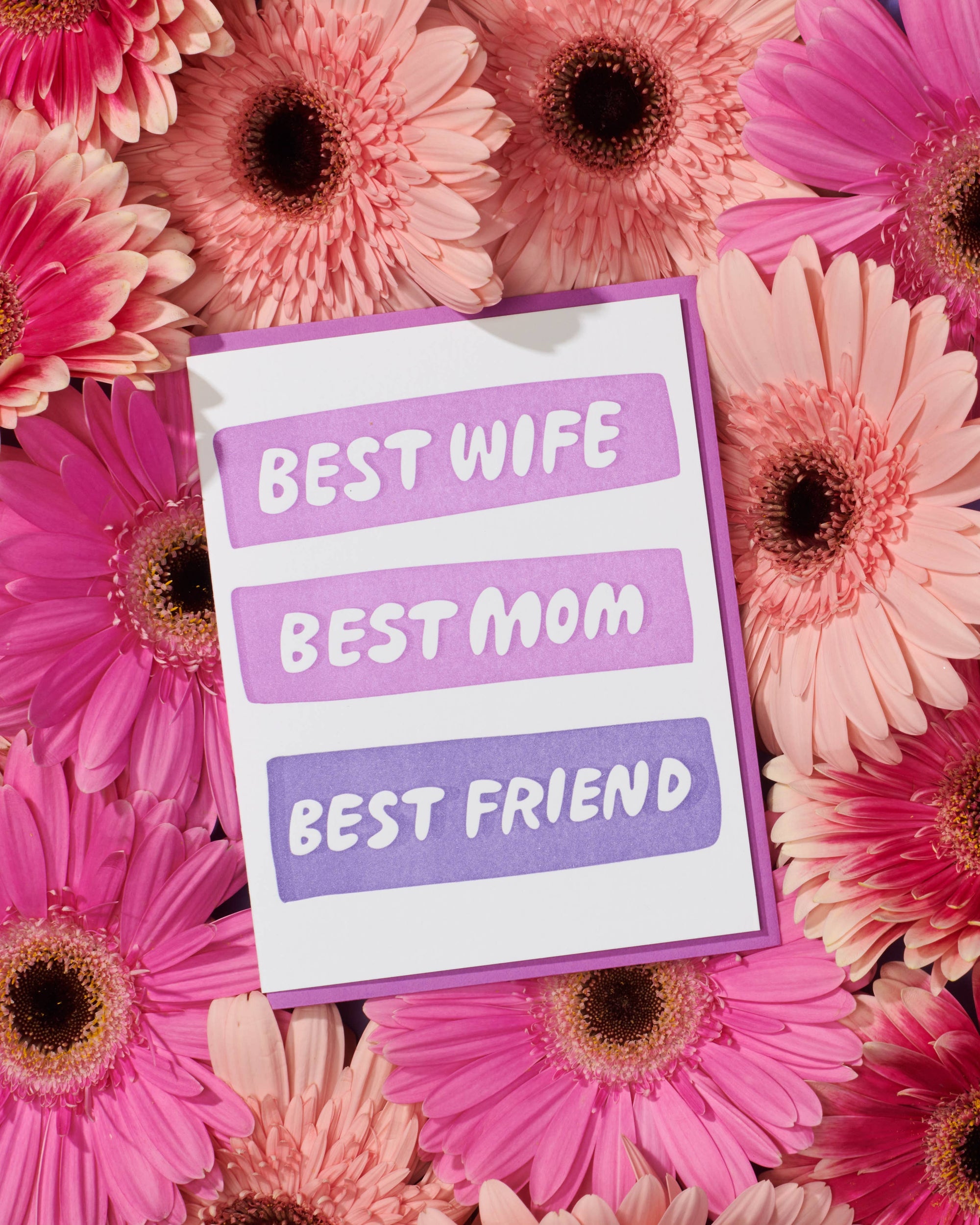 Best Wife/Mom/Friend Mother's Day Letterpress Greeting Card from Partner- Made in USA - Mom Birthday, Wife Anniversary, Mother's Day