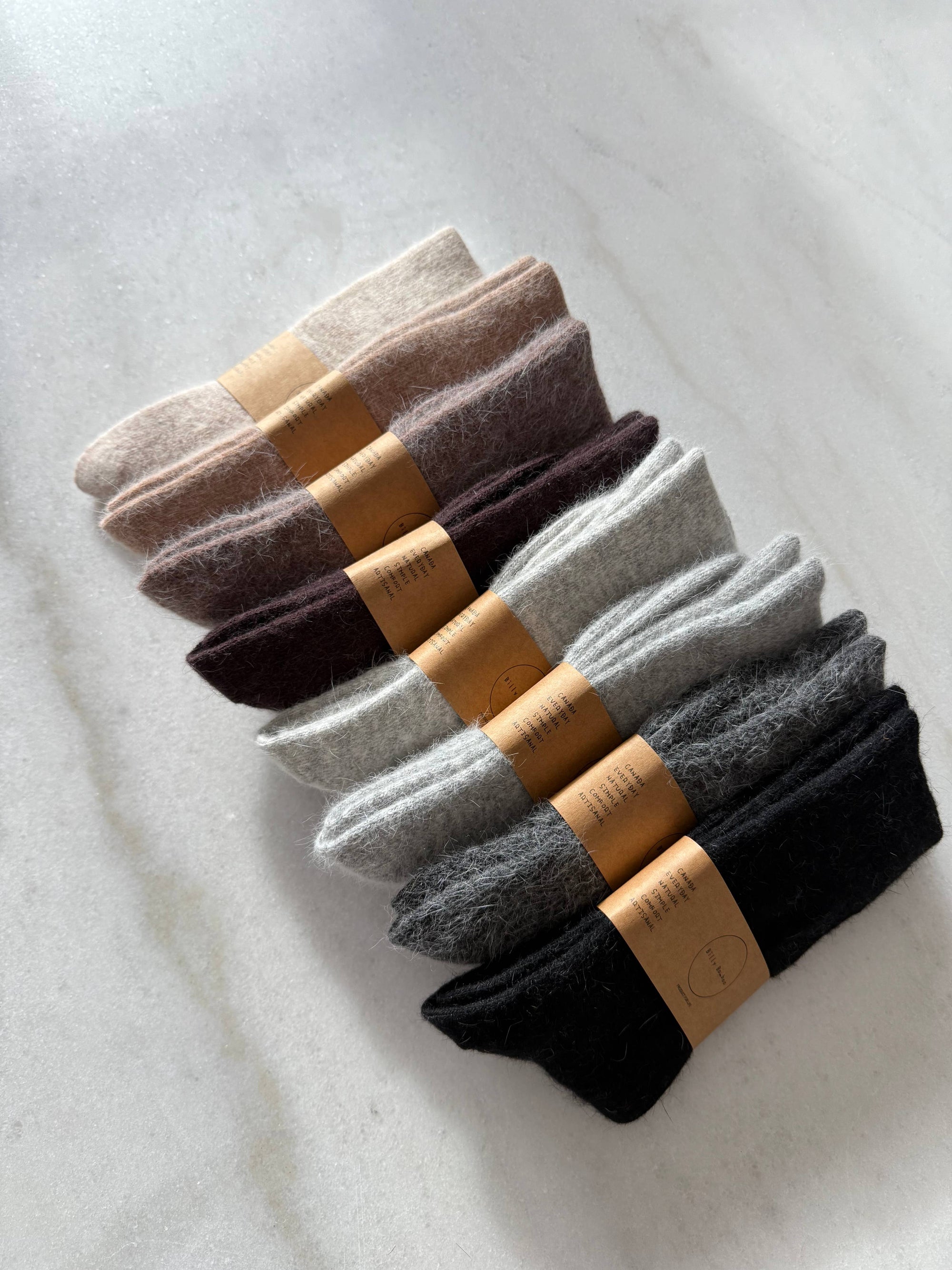 FLUFFY ANGORA SOCKS - crystal bright