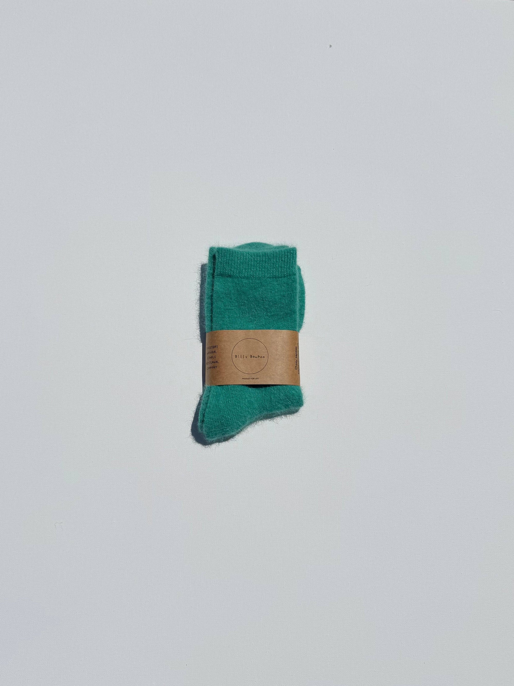 FLUFFY ANGORA SOCKS - crystal bright