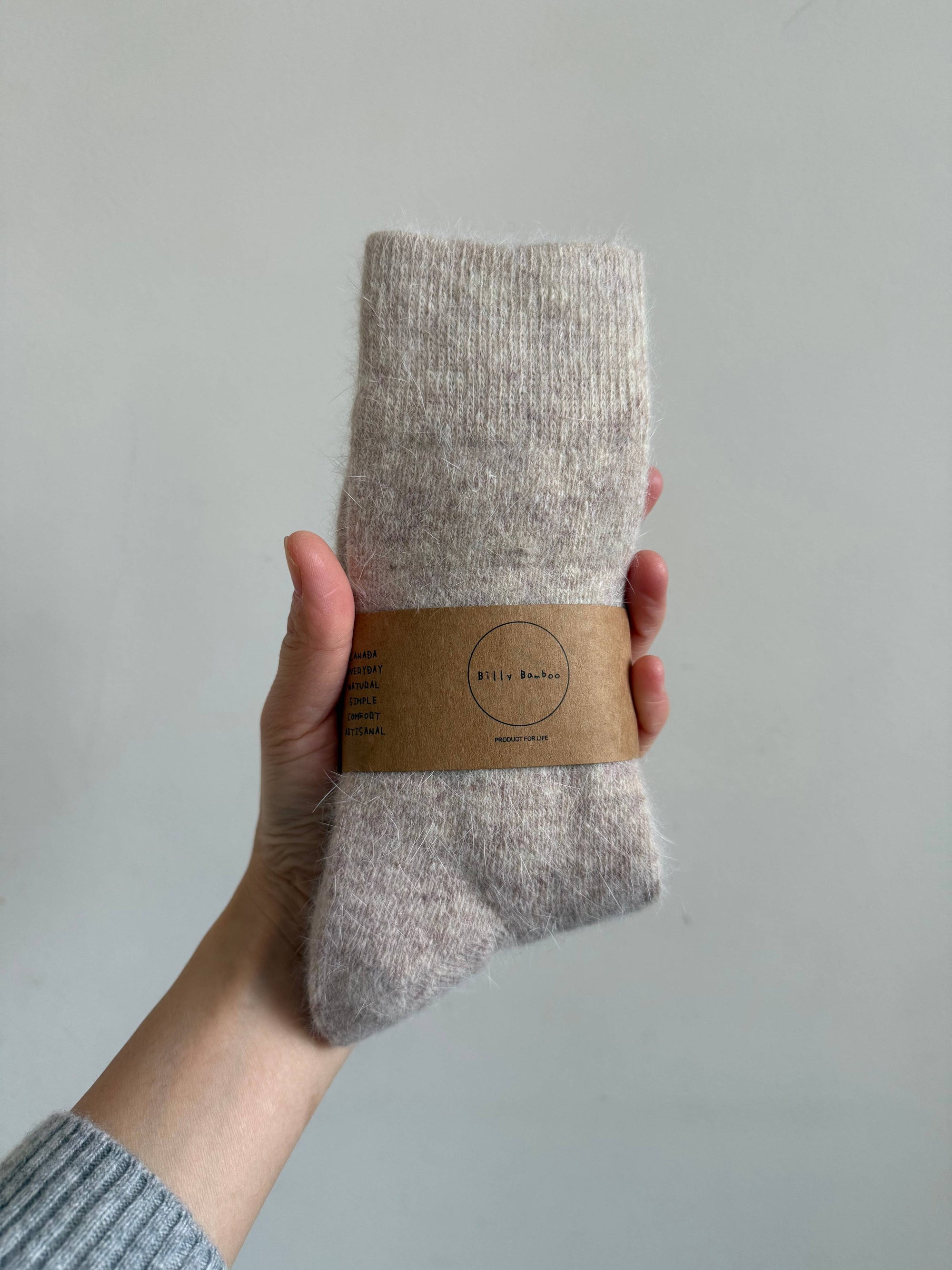 FLUFFY ANGORA SOCKS - crystal bright