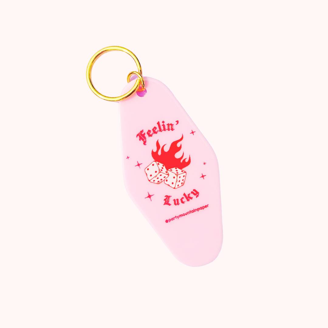 Feelin' Lucky Motel Tag Keychain